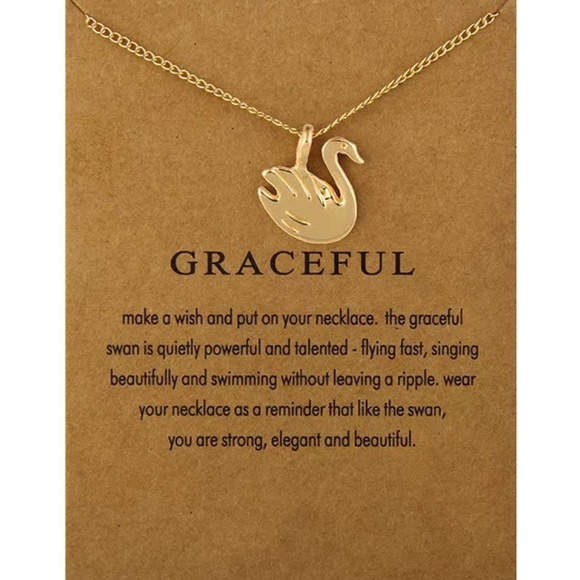 Jewelry - 5 for $25 Gold Color Swan Pendant Necklace